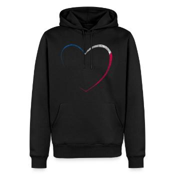 Herz Frankreich Love - Männer Premium Bio Hoodie - Schwarz - Vorne - Nico (187cm)