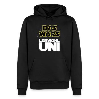Das wars, Lebwohl Uni! - Männer Premium Bio Hoodie - Schwarz - Vorne - Nico (187cm)