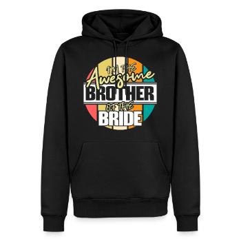 Bruder der Braut Schwester Geschenkidee - Männer Premium Bio Hoodie - Schwarz - Vorne - Nico (187cm)