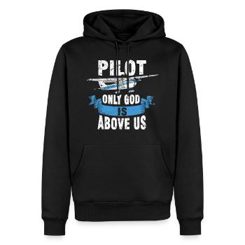 Avion pilote à proper-propeller - Sweat à capuche Premium bio Homme - noir - Devant - Nico (187cm)