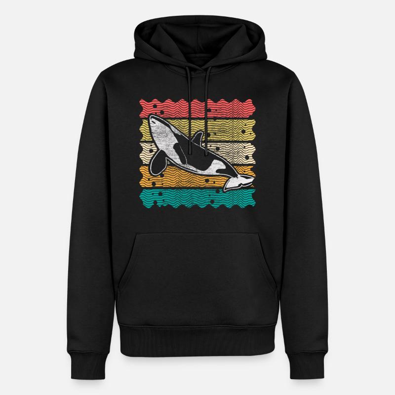 Orca Wal Weltmeer Geschenkidee - Männer Premium Bio Hoodie - Schwarz