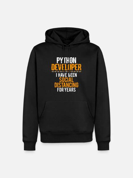 Python Developer Lustiges Shirt, schöne sarkastische T-Shirt - Männer Premium Bio Hoodie - Schwarz