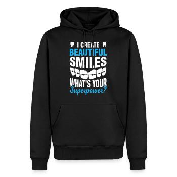Zahnspange Kieferorthopäde Zahnarzt - Männer Premium Bio Hoodie - Schwarz - Vorne - Nico (187cm)