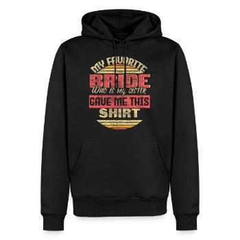 Bruder der Braut JGA Hochzeit Geschenkidee - Männer Premium Bio Hoodie - Schwarz - Vorne - Nico (187cm)