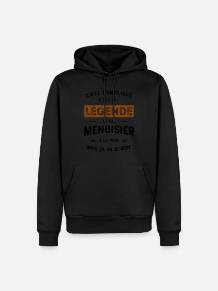 LÉGENDE ET MENUISIER - Sweat à capuche Premium bio Homme - noir