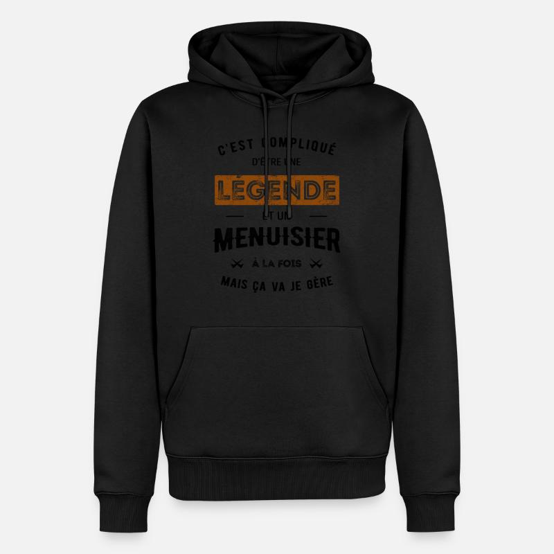 LÉGENDE ET MENUISIER - Sweat à capuche Premium bio Homme - noir