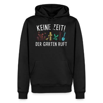 Keine Zeit Der Garten Ruft - Männer Premium Bio Hoodie - Schwarz - Vorne - Nico (187cm)