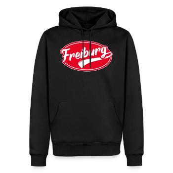 Freiburg im Breisgau - Männer Premium Bio Hoodie - Schwarz - Vorne - Nico (187cm)
