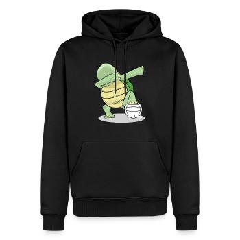 Dapprage tortue sort cadeau volleyball - Sweat à capuche Premium bio Homme - noir - Devant - Nico (187cm)