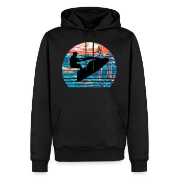 Jet ski - Sweat à capuche Premium bio Homme - noir - Devant - Nico (187cm)