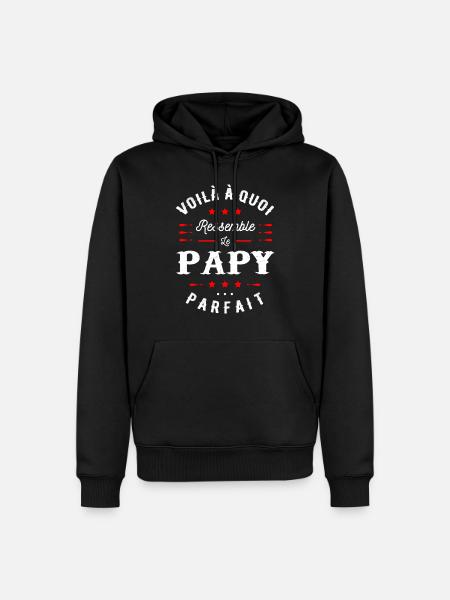 PAPY PARFAIT - Sweat à capuche Premium bio Homme - noir