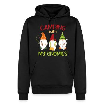 Camping mit meinen Gnomen - Männer Premium Bio Hoodie - Schwarz - Vorne - Nico (187cm)