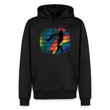 Père et fille - Sweat à capuche Premium bio Homme - noir - Devant - Nico (187cm)
