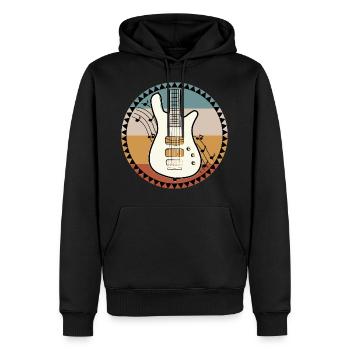 Basse guitare guitare électrique musique - Sweat à capuche Premium bio Homme - noir - Devant - Nico (187cm)