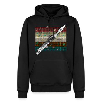 Flûte Musique - Sweat à capuche Premium bio Homme - noir - Devant - Nico (187cm)