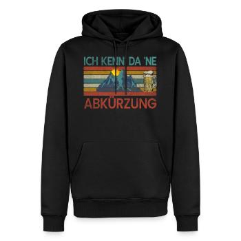 Bergsteigen Ich kenn da ne Abkürzung Wandern - Männer Premium Bio Hoodie - Schwarz - Vorne - Nico (187cm)