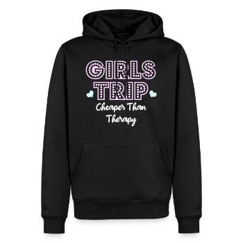 Girls Trip Cheaper Than Therapy - Männer Premium Bio Hoodie - Schwarz - Vorne - Nico (187cm)