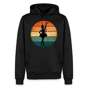Ballerina Tanzt Vor Retro Sonnenuntergang - Männer Premium Bio Hoodie - Schwarz - Vorne - Nico (187cm)