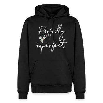 Perfekt Unvollkommen Schönes Zitat mit Kaktus - Männer Premium Bio Hoodie - Schwarz - Vorne - Nico (187cm)
