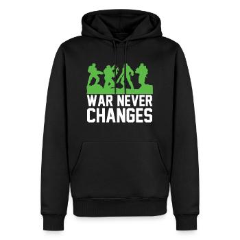 War never changes - gamer geek - Sweat à capuche Premium bio Homme - noir - Devant - Nico (187cm)