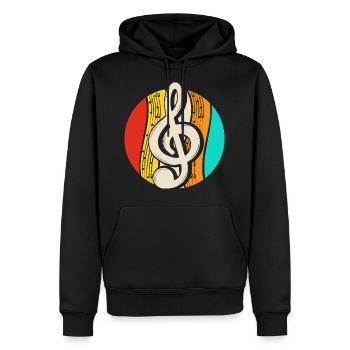 Partition instrument musicien - Sweat à capuche Premium bio Homme - noir - Devant - Nico (187cm)