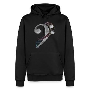 Clé de basse choeur idée cadeau - Sweat à capuche Premium bio Homme - noir - Devant - Nico (187cm)