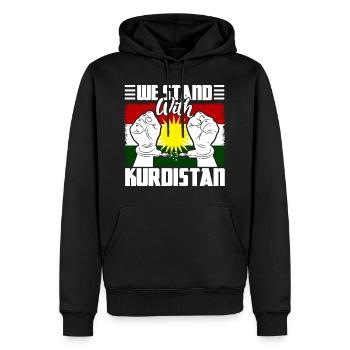 Kurdistan Kurde Menschenrechte Geschenk - Männer Premium Bio Hoodie - Schwarz - Vorne - Nico (187cm)