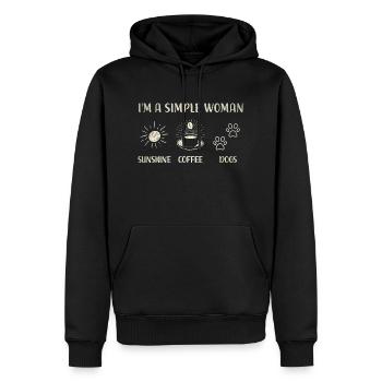 Les femmes de café chiens sort Drôles de sorts - Sweat à capuche Premium bio Homme - noir - Devant - Nico (187cm)