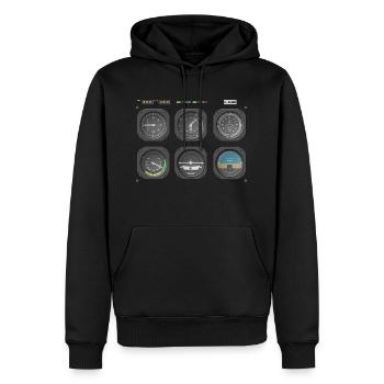 Pilot Cockpit Avion Vol - Sweat à capuche Premium bio Homme - noir - Devant - Nico (187cm)