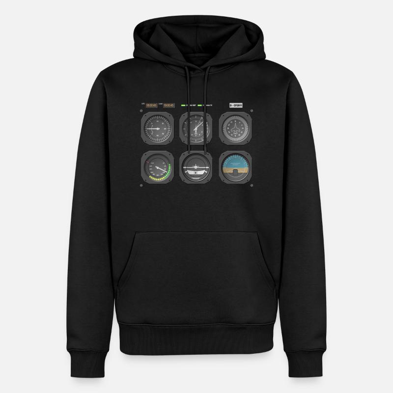 Pilot Cockpit Flugzeug Fliegen - Männer Premium Bio Hoodie - Schwarz
