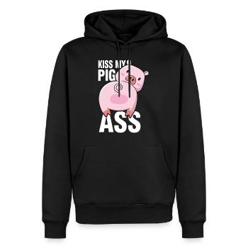 Porc porcins porcins - Sweat à capuche Premium bio Homme - noir - Devant - Nico (187cm)