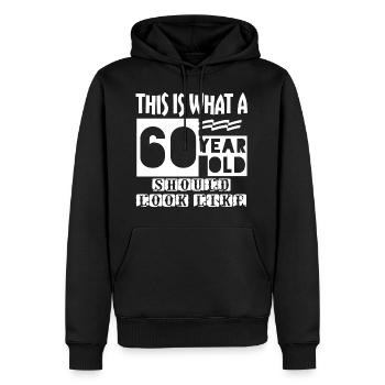 60 Year Old - Männer Premium Bio Hoodie - Schwarz - Vorne - Nico (187cm)