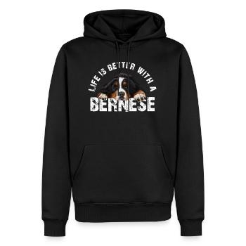 Bouvier bernois - Sweat à capuche Premium bio Homme - noir - Devant - Nico (187cm)