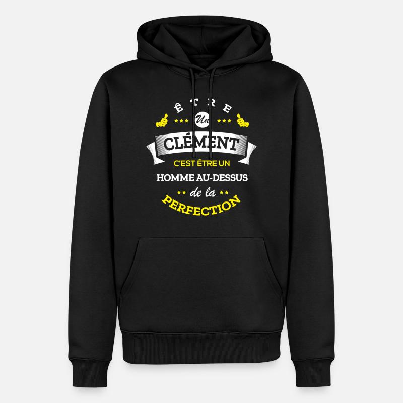 CLEMENT PARFAIT - NOM CLEMENT - Sweat à capuche Premium bio Homme - noir