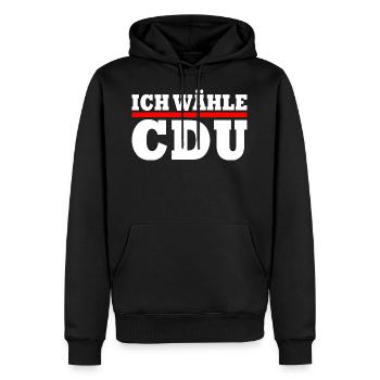 Ich wähle cdu - Männer Premium Bio Hoodie - Schwarz - Vorne - Nico (187cm)