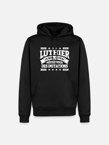 LUTHIER LE SEUL LE VRAI - Sweat à capuche Premium bio Homme - noir