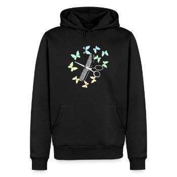 Firseur Friseurin Schere Schmetterlinge - Männer Premium Bio Hoodie - Schwarz - Vorne - Nico (187cm)