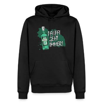 Pfeffi Pfefferminzlikör - Männer Premium Bio Hoodie - Schwarz - Vorne - Nico (187cm)