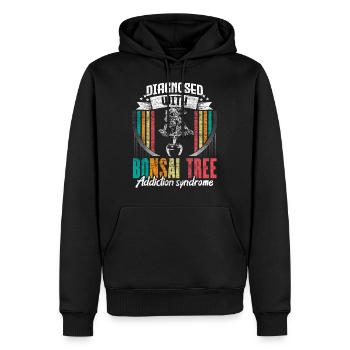 Bonsai Japan Baum - Männer Premium Bio Hoodie - Schwarz - Vorne - Nico (187cm)