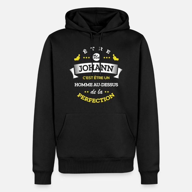 JOHANN PARFAIT - NOM JOHANN - Sweat à capuche Premium bio Homme - noir