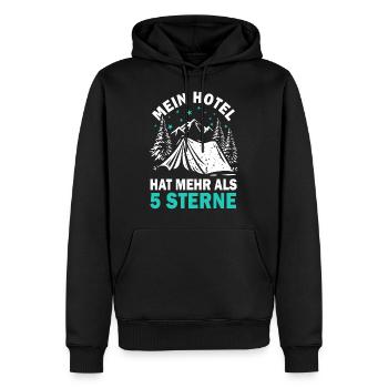 Camping Zelten Natur Pfadfinder - Männer Premium Bio Hoodie - Schwarz - Vorne - Nico (187cm)