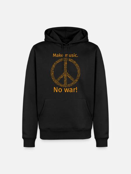 Make music no war - Männer Premium Bio Hoodie - Schwarz