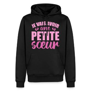 Ich werde eine kleine Schwester haben - Männer Premium Bio Hoodie - Schwarz - Vorne - Nico (187cm)