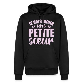 Ich werde eine kleine Schwester haben - Männer Premium Bio Hoodie - Schwarz - Vorne - Nico (187cm)