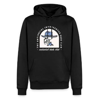 Papa introverti humour père antisocial western - Sweat à capuche Premium bio Homme - noir - Devant - Nico (187cm)