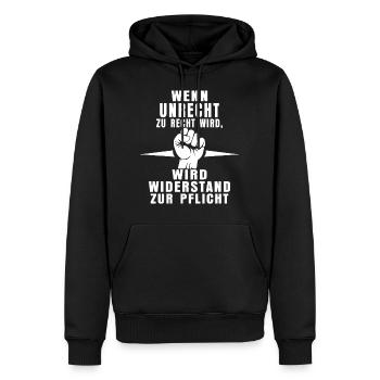 Devoir de rébellion - Sweat à capuche Premium bio Homme - noir - Devant - Nico (187cm)