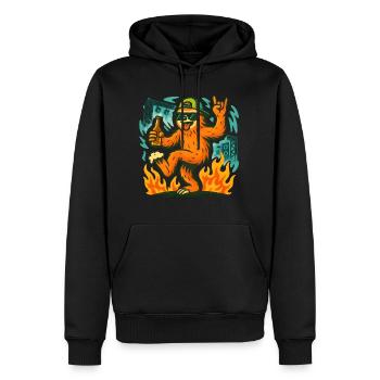 dancing slouth - Männer Premium Bio Hoodie - Schwarz - Vorne - Nico (187cm)