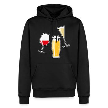 XWein Bier Sekt (Weinglas Bierglas Sektflöte / 5C) - Männer Premium Bio Hoodie - Schwarz - Vorne - Nico (187cm)