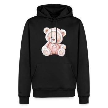 Mignon bébé ours en peluche - Sweat à capuche Premium bio Homme - noir - Devant - Nico (187cm)