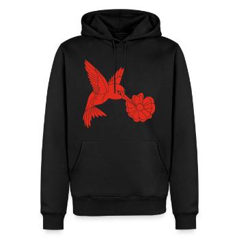 Red Foraging Bird - Men’s Premium Organic Hoodie - black - Front - Nico (187cm)